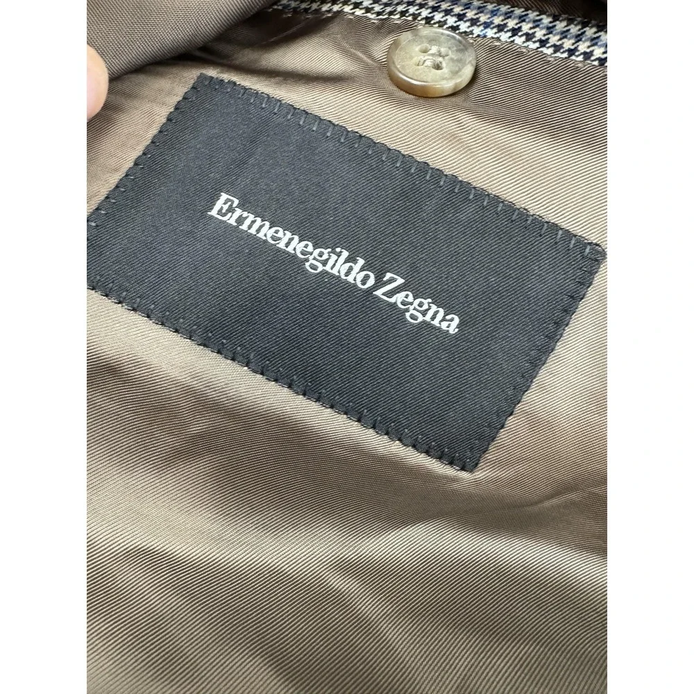 Ermenegildo Zegna Blazer Mens‎ 56R Plaid Wool Sport Coat Made in Switzerland